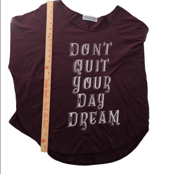 PROJECT SOCIAL T - Burgunday  Don’t Quit Your Day Dream Dolman Tee - NWT - Sz S - Picture 12 of 12